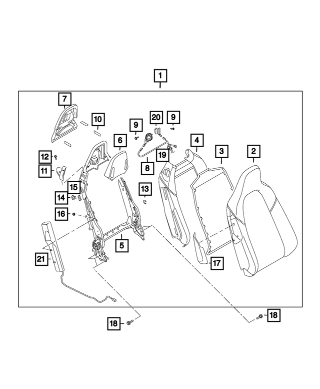 68355528AA - : Front Seat Back Frame for Mopar Image