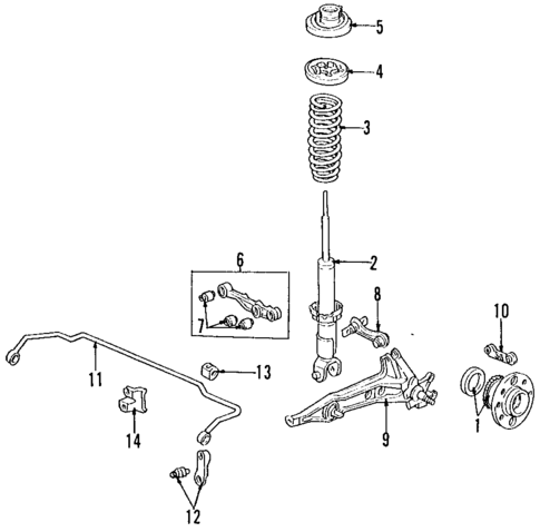 Rear Suspension for 1998 Acura Integra #1
