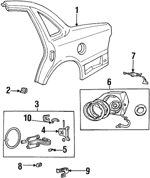 Quarter Panel & Components for 1997 Mercury Grand Marquis #0