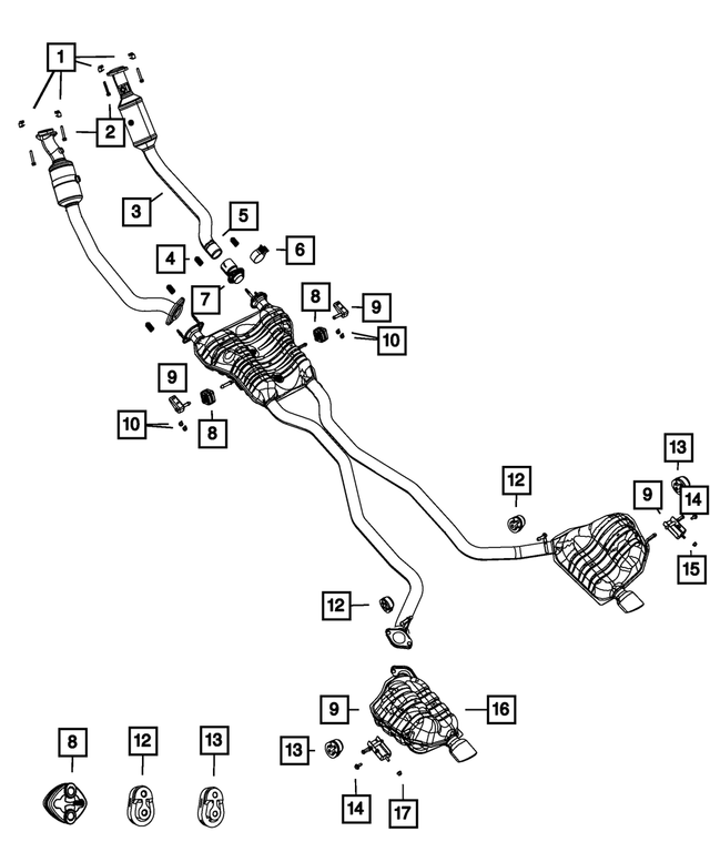 68276626AA - Exhaust: Exhaust Resonator And Tailpipe for Mopar Image image