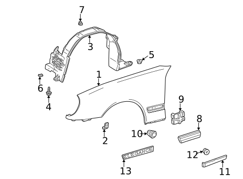 Fender & Components for 1998 Mercedes-Benz E430 #0