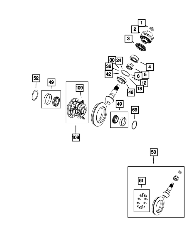 68401159AA - Differential and Drive Line: Differential Side Bearing Kit for Mopar Image image