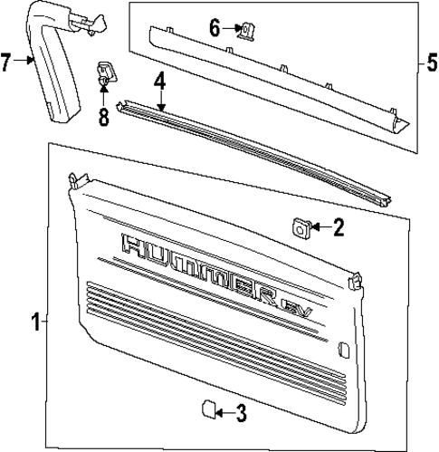 Interior Trim - Back Door for 2025 GMC Hummer EV SUV #0