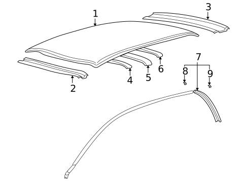 Roof & Components for 2001 Hyundai XG300 #1