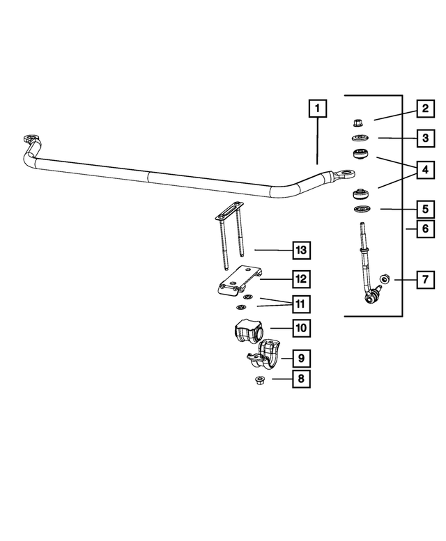 52855340AA - Front Suspension: Stabilizer Bar Grommet Retainer, Upper for Mopar Image image