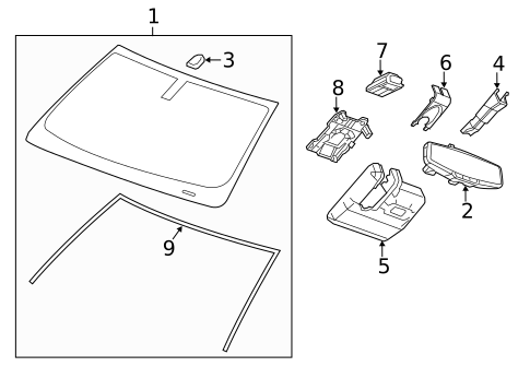 Glass - Windshield for 2021 Chevrolet Silverado 1500 #5