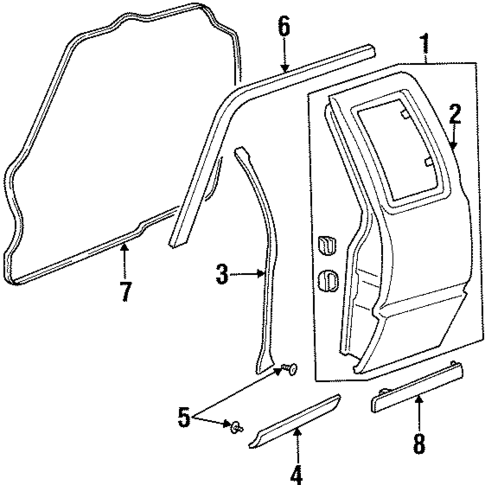 Door & Components for 1999 Isuzu Hombre #1
