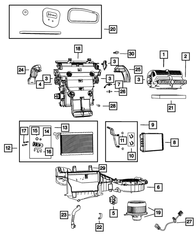 68224170AC - Air Conditioners and Heaters: A/c And Heater Housing for Mopar Image