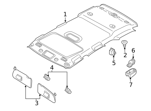 Interior Trim - Roof for 2009 Mazda Tribute #1
