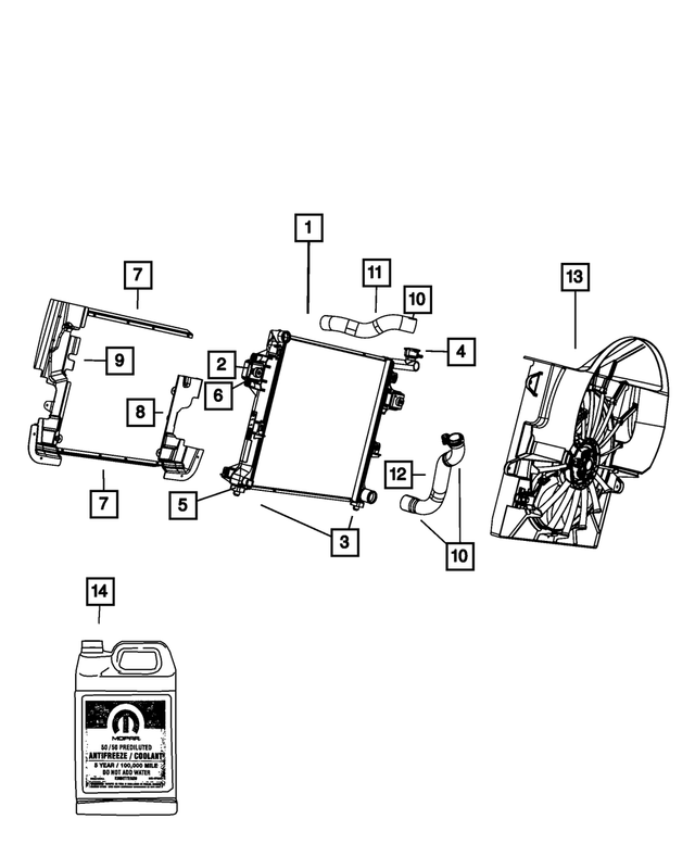 « 55116920AA – Cooling : Radiateur, Infér Joint pour Mopar Image »