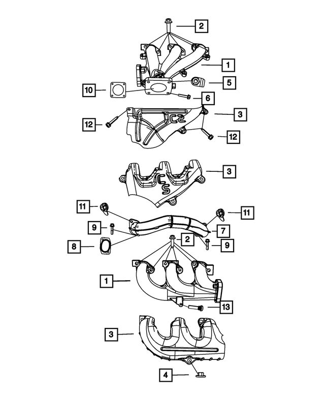 4648954AB - : Exhaust Manifold, Right for Mopar Image
