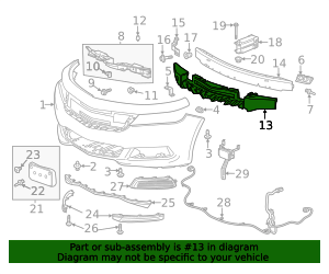 2014-2020 Chevrolet Impala Front Bumper Fascia Energy Absorber 22997123 ...
