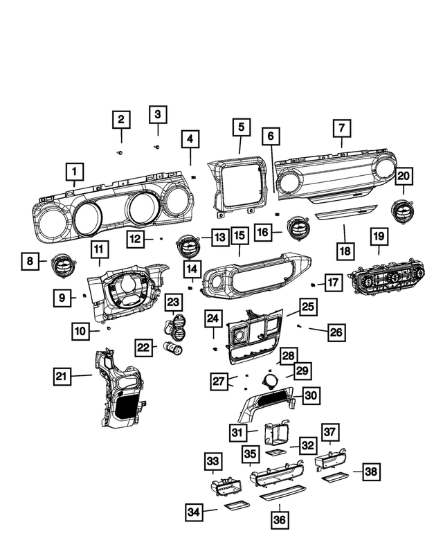 6AB19SD5AA - Interior Trim: Instrument Panel Bezel for Mopar Image image
