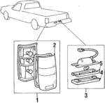 MB527093 - Electrical: Tail Lamp Assembly for Dodge: Ram 50 Image
