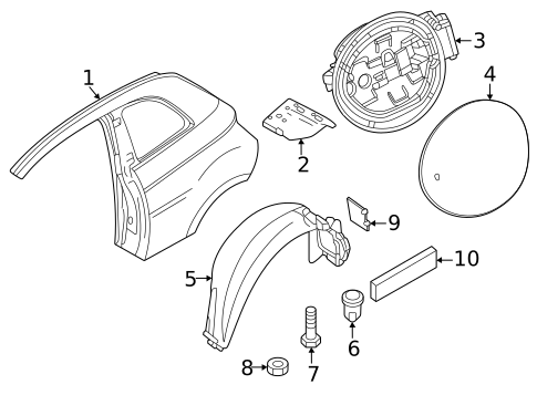 Quarter Panel & Components for 2024 Fiat 500E #0