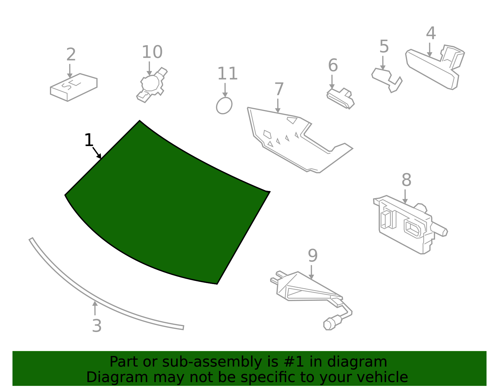 Windshield - Porsche (9Y3-845-011-AH)