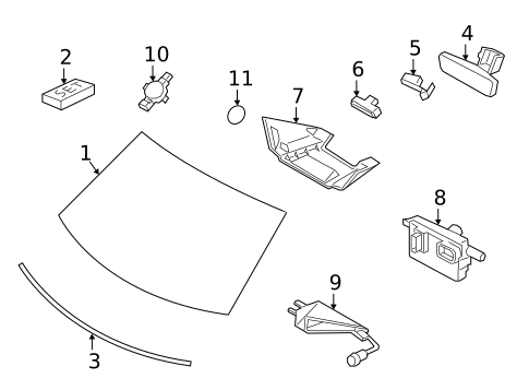 Windshield & Components for 2022 Porsche Cayenne #0