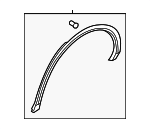 80A853817AGRU - Body: Wheel Opening Molding for Audi: Q5, Q5 PHEV, Q5 Sportback, SQ5, SQ5 Sportback Image