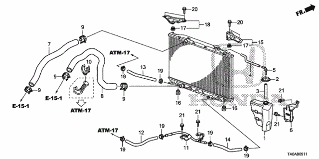 Radiator Hose - Reserve Tank (V6) for 2012 Honda Accord #0