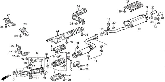 Exhaust System for 1992 Acura Vigor #0