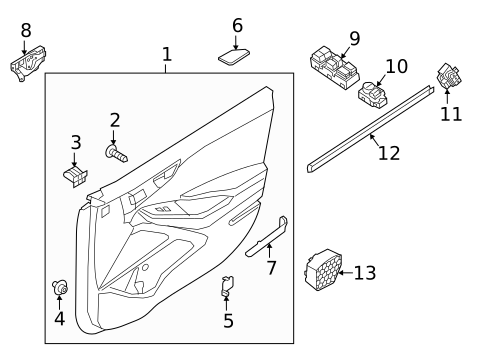 Interior Trim - Front Door for 2019 Hyundai Ioniq #0