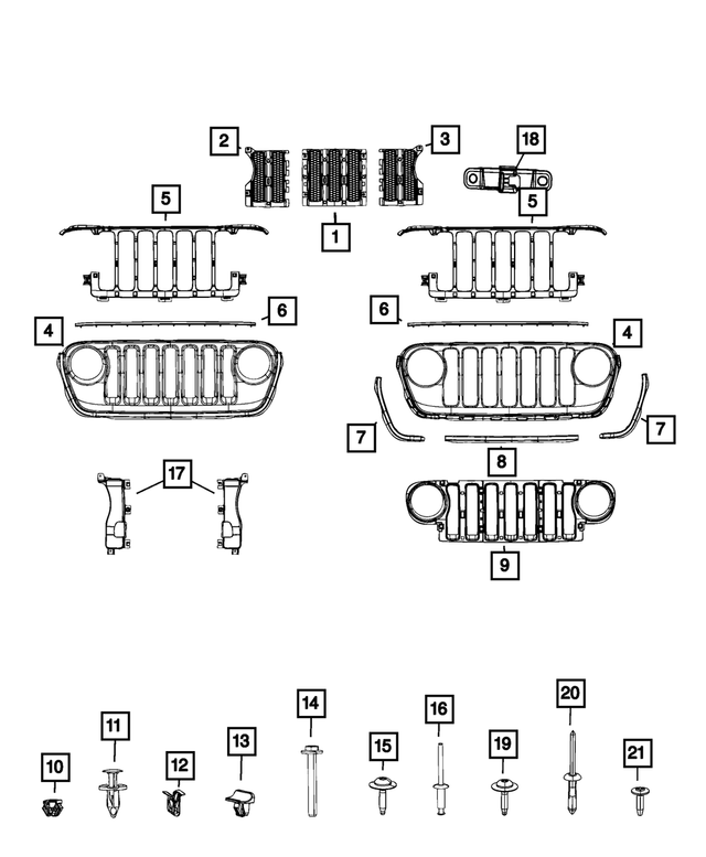 6QN20RXFAB - Exterior Ornamentation: Texture Grille for Mopar Image