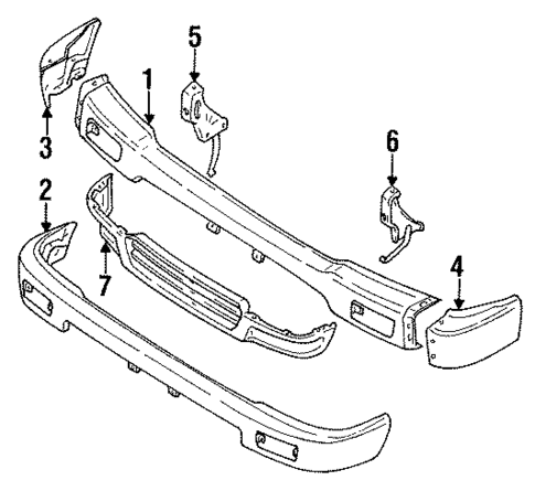 Bumper & Components - Front for 1991 Toyota Pickup #0