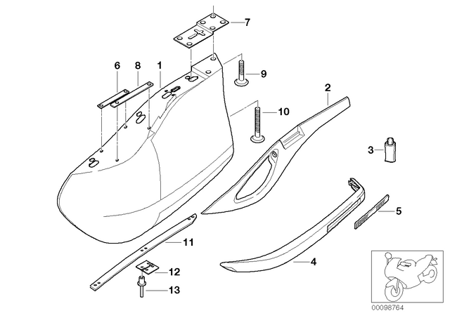 52537682648 - : Handle Rear Right for BMW-Motorrad Image