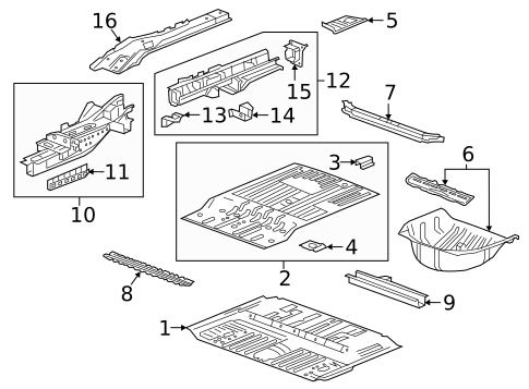 Rear Floor & Rails for 2018 Cadillac XT5 #0