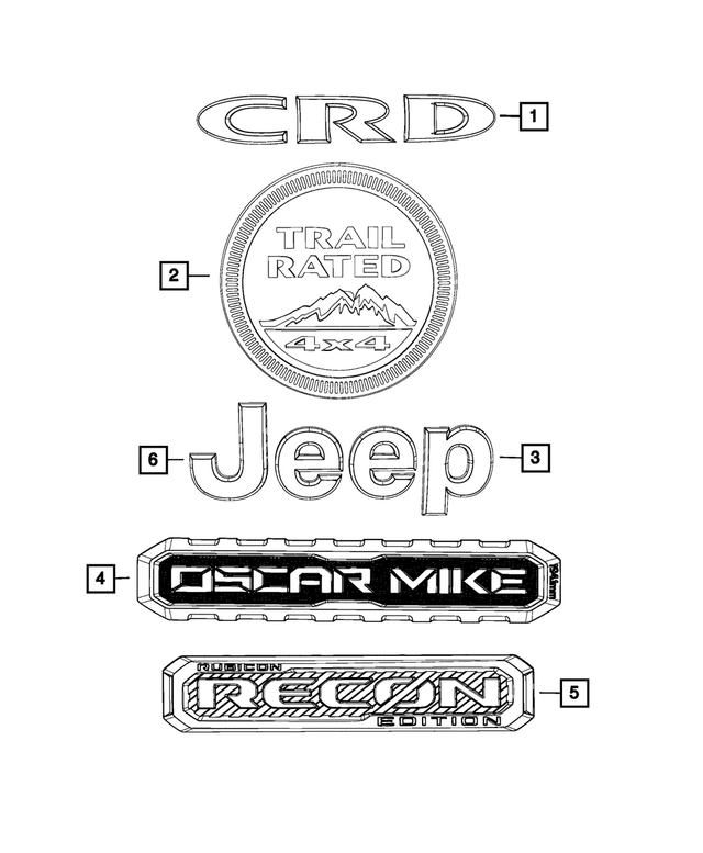 « 68222314AA – Exterior Ornamentation : Plaque D'identification pour Mopar Image »