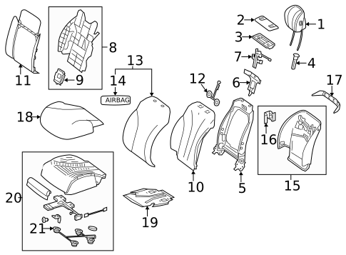 Passenger Seat Components for 2016 Mercedes-Benz S63 AMG #1