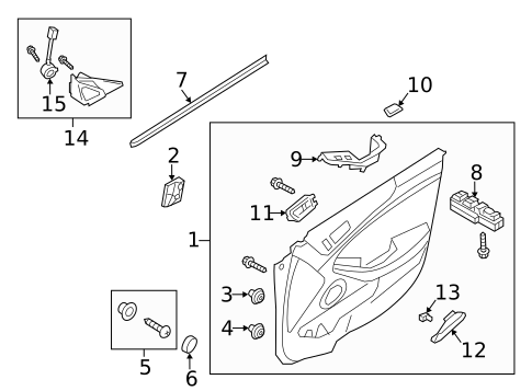 Interior Trim - Front Door for 2014 Kia Cadenza #0