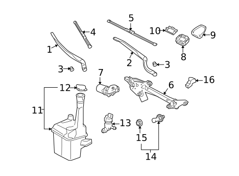 Wiper & Washer Components for 2008 Toyota Avalon #0