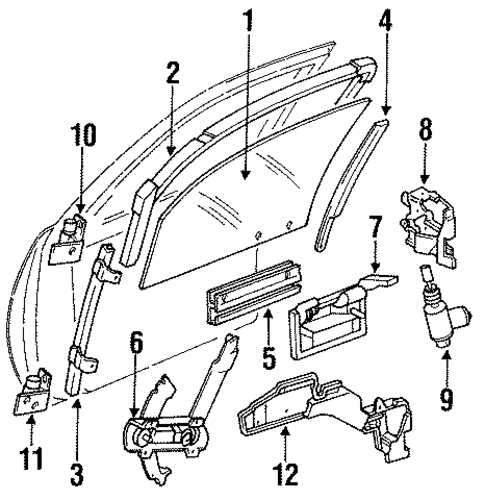 Glass - Front Door for 1987 Chevrolet Corsica #0