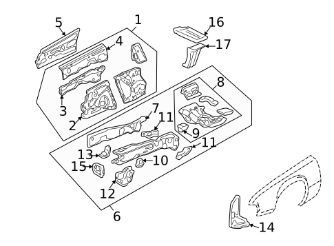 Structural Components & Rails for 2001 Honda CR-V #0