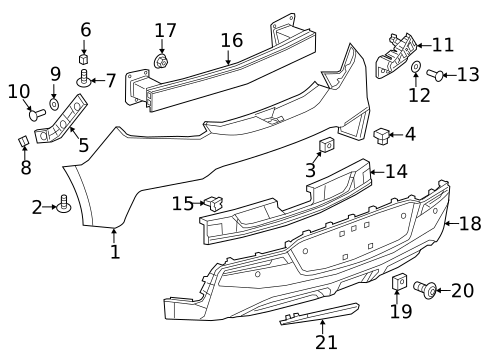 Bumper & Components - Rear for 2019 Chevrolet Volt #0