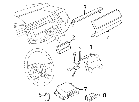Air Bag Components for 1999 Volkswagen Cabrio #1