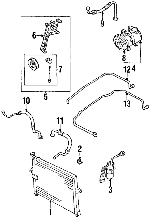 Condenser, Compressor & Lines for 2001 Kia Sportage #3