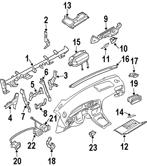 Instrument Panel Components for 1994 INFINITI Q45 #0