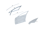 2237250800 - Front Door: Side Window Pane for Mercedes-Benz Image