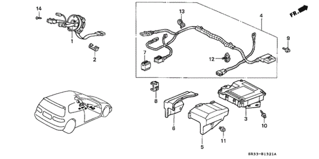 SRS Unit (2) for 1995 Honda Civic #0