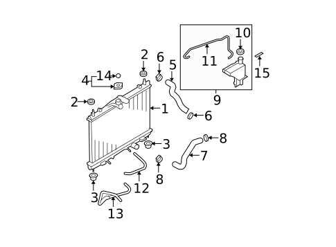 Radiator & Components for 2009 Nissan Versa #0