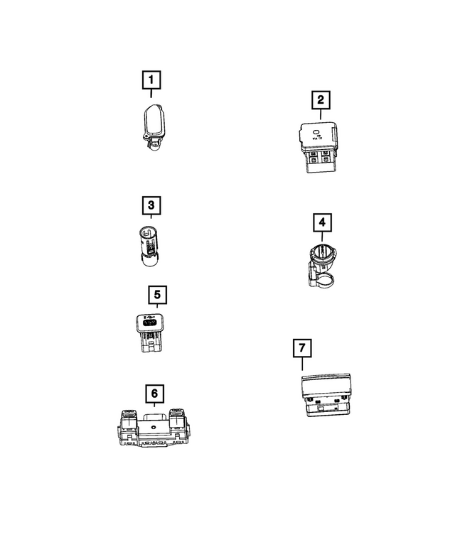 7CD16DX9AA - Interior Trim: Charging Port Usb for Jeep: Gladiator, Wrangler Image