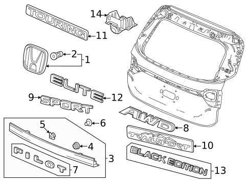 Exterior Trim - Lift Gate for 2023 Honda Pilot #0