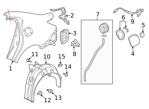 Fuel Door for 2014 Acura RLX #0