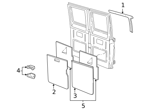Interior Trim - Side Door for 1999 Dodge Ram 2500 Van #0