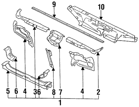 Radiator Support for 1996 INFINITI J30 #0