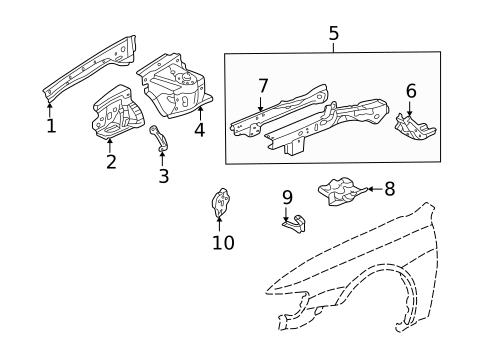 Structural Components & Rails for 2000 Honda Accord #1