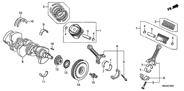 Piston - Crankshaft for 2008 Honda Pilot #0