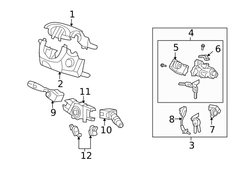 Shroud, Switches & Levers for 2007 Honda CR-V #0